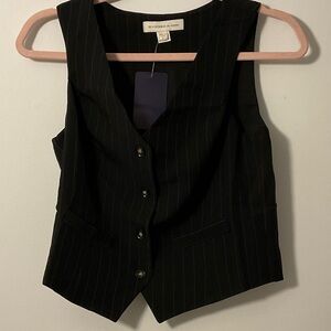 Black Pinstripe Women's vest